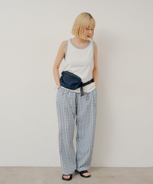 WHIMSIC（ウィムジック）の「【UNISEX/2サイズ/SETUP対応】ギンガムチェックスリーピングパンツ（その他パンツ・メンズ・ブルー/ブラック/キャメル・1/2）」の5枚目の写真