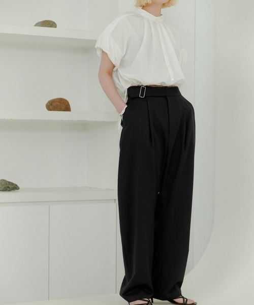 MIESROHE(ミースロエ)の「Lumishadeドロストショートシャツ(シャツ/ブラウス・レディース・ホワイト/イエロー/ブルー・F)」の6枚目の写真