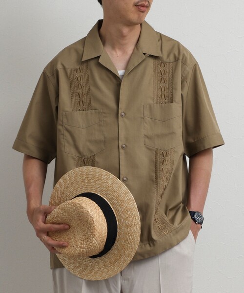 NOLLEY’S（ノーリーズ）の「クジラ刺繍 キューバシャツ 26SS（シャツ/ブラウス・メンズ・ブラック/ベージュ/アイボリー・M/L/S）」の3枚目の写真