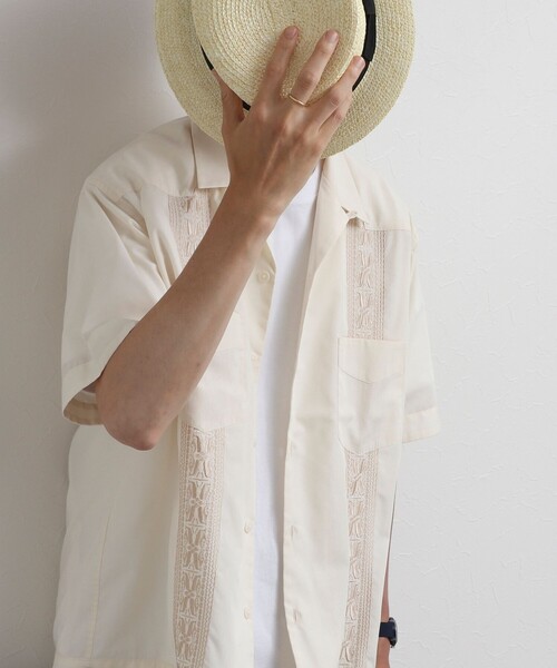 NOLLEY’S（ノーリーズ）の「クジラ刺繍 キューバシャツ 26SS（シャツ/ブラウス・メンズ・ブラック/ベージュ/アイボリー・M/L/S）」の6枚目の写真