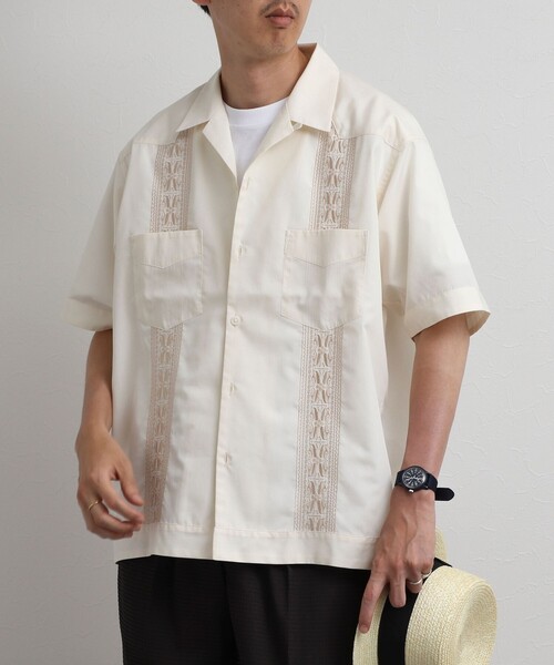 NOLLEY’S（ノーリーズ）の「クジラ刺繍 キューバシャツ 26SS（シャツ/ブラウス・メンズ・ブラック/ベージュ/アイボリー・M/L/S）」の8枚目の写真