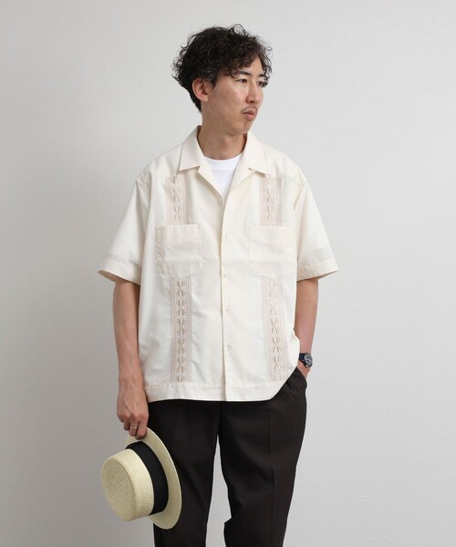 NOLLEY’S（ノーリーズ）の「クジラ刺繍 キューバシャツ 26SS（シャツ/ブラウス・メンズ・ブラック/ベージュ/アイボリー・M/L/S）」の14枚目の写真