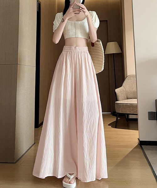 gossip!ロサンゼルス(ゴシップロサンゼルス)の「YUGA ロング丈ボリュームシルエットパンツ(その他パンツ・レディース・ピンク/ベージュ/ブラック・L/M)」の1枚目の写真
