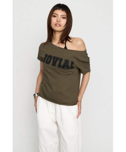 LAGUA GEM(ラグアジェム)の「LOOSEY PRINT CUT トップス(Tシャツ/カットソー・レディース・アイボリー/カーキ/杢グレー・FREE)」の14枚目の写真