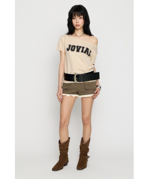 LAGUA GEM(ラグアジェム)の「LOOSEY PRINT CUT トップス(Tシャツ/カットソー・レディース・アイボリー/カーキ/杢グレー・FREE)」の18枚目の写真