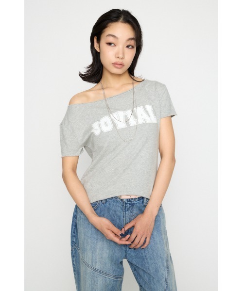 LAGUA GEM(ラグアジェム)の「LOOSEY PRINT CUT トップス(Tシャツ/カットソー・レディース・アイボリー/カーキ/杢グレー・FREE)」の10枚目の写真