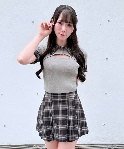 NOMAE（ノーマエ）の「【セットアップ対応】チェックボックスプリーツスカート（スカート・レディース・ホワイト系その他/グレー系その他/ベージュ系その他・FREE）」の8枚目の写真