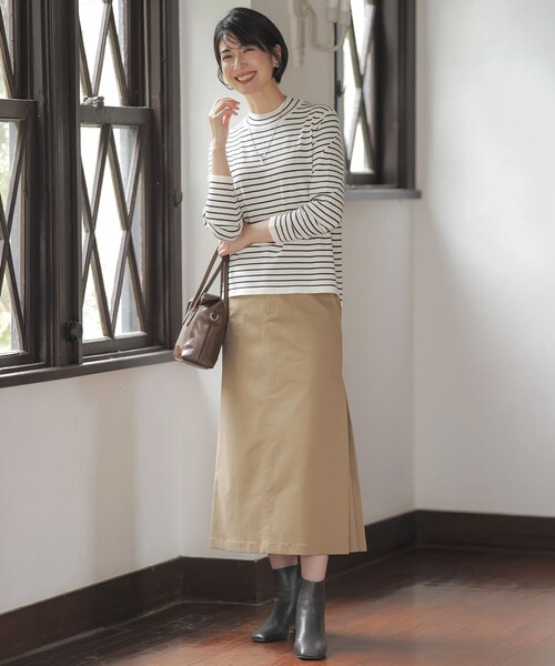 J.PRESS(ジェイプレス)の「20チノストレッチ スカート(スカート・レディース・ネイビー系/カーキ系/ベージュ系・T13/T15/T17)」の8枚目の写真