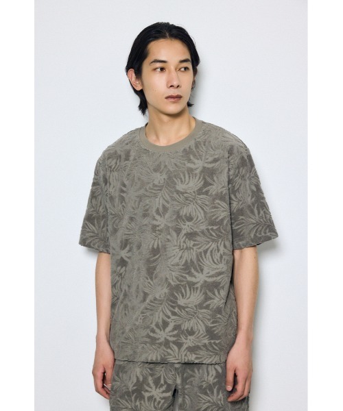 AZUL by moussy（アズールバイマウジー）の「【セットアップ対応】ボタニカルパイルトップス（Tシャツ/カットソー・メンズ・カーキ/ブラウン・MEDIUM/LARGE）」の12枚目の写真