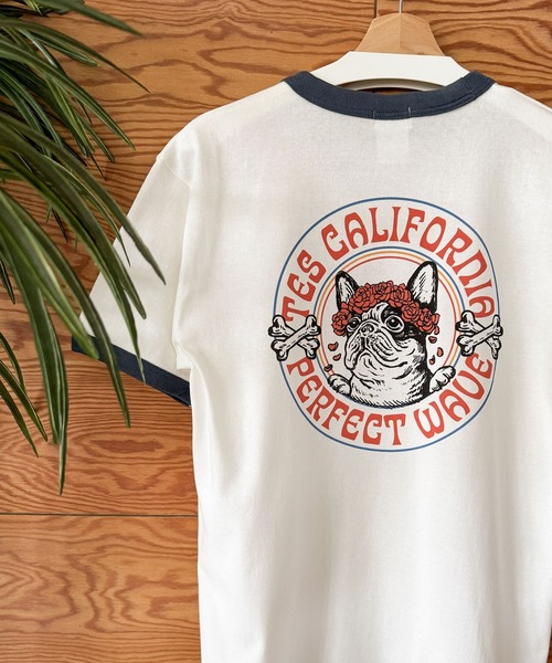The Endless Summer(エンドレスサマー)の「【WEB / FLAG SHOP限定】SURF BUDDIES RINGER T-SHIRT /リンガー半袖Tシャツ(Tシャツ/カットソー・メンズ・ダークグリーン/ワイン/ブラック/グレー/ブルーグレー・LARGE/MEDIUM/SMALL/X-LARGE)」の3枚目の写真