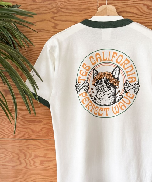 The Endless Summer(エンドレスサマー)の「【WEB / FLAG SHOP限定】SURF BUDDIES RINGER T-SHIRT /リンガー半袖Tシャツ(Tシャツ/カットソー・メンズ・ダークグリーン/ワイン/ブラック/グレー/ブルーグレー・LARGE/MEDIUM/SMALL/X-LARGE)」の4枚目の写真