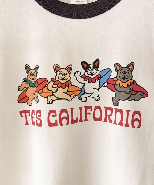 The Endless Summer(エンドレスサマー)の「【WEB / FLAG SHOP限定】SURF BUDDIES RINGER T-SHIRT /リンガー半袖Tシャツ(Tシャツ/カットソー・メンズ・ダークグリーン/ワイン/ブラック/グレー/ブルーグレー・LARGE/MEDIUM/SMALL/X-LARGE)」の12枚目の写真