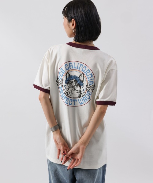 The Endless Summer(エンドレスサマー)の「【WEB / FLAG SHOP限定】SURF BUDDIES RINGER T-SHIRT /リンガー半袖Tシャツ(Tシャツ/カットソー・メンズ・ダークグリーン/ワイン/ブラック/グレー/ブルーグレー・LARGE/MEDIUM/SMALL/X-LARGE)」の7枚目の写真