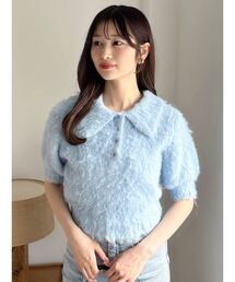 ハーフスリーブヘアリーポロニット