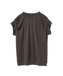 mizuiro ind フリルスリーブクルーネックプルオーバー