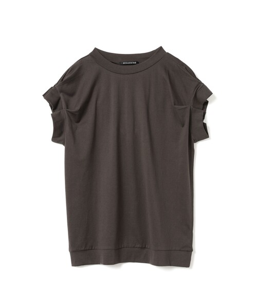 mizuiroind(ミズイロインド)の「mizuiro ind フリルスリーブクルーネックプルオーバー(Tシャツ/カットソー・レディース・チャコールグレー/ライトグレー/ブラウン/オフホワイト/ブラック・FREE)」の5枚目の写真