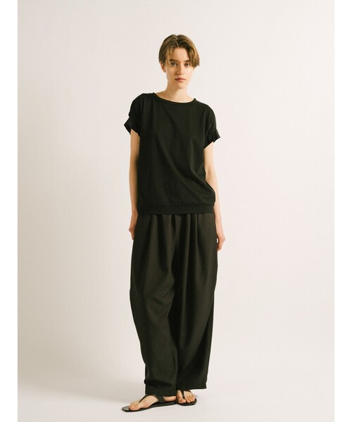 mizuiroind(ミズイロインド)の「mizuiro ind フリルスリーブクルーネックプルオーバー(Tシャツ/カットソー・レディース・チャコールグレー/ライトグレー/ブラウン/オフホワイト/ブラック・FREE)」の21枚目の写真