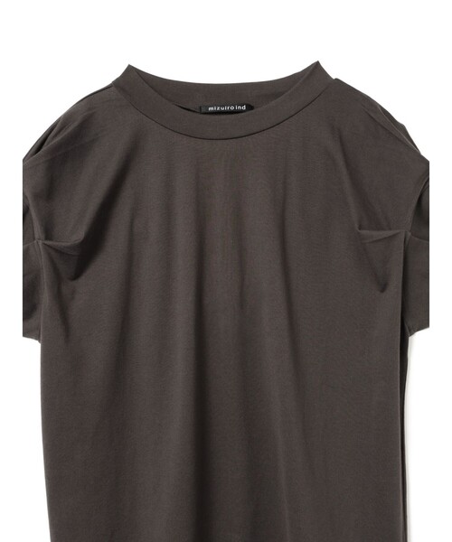 mizuiroind(ミズイロインド)の「mizuiro ind フリルスリーブクルーネックプルオーバー(Tシャツ/カットソー・レディース・チャコールグレー/ライトグレー/ブラウン/オフホワイト/ブラック・FREE)」の6枚目の写真