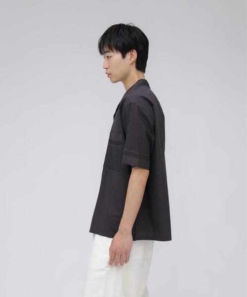YLEVE(イレーヴ)の「YLEVE / DOBBY STRIPE CHAMBRAY OPEN COLLAR SHIRT(シャツ/ブラウス・メンズ・グレー/ホワイト・4/5)」の7枚目の写真