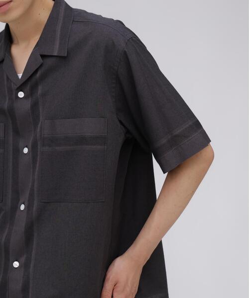 YLEVE(イレーヴ)の「YLEVE / DOBBY STRIPE CHAMBRAY OPEN COLLAR SHIRT(シャツ/ブラウス・メンズ・グレー/ホワイト・4/5)」の10枚目の写真