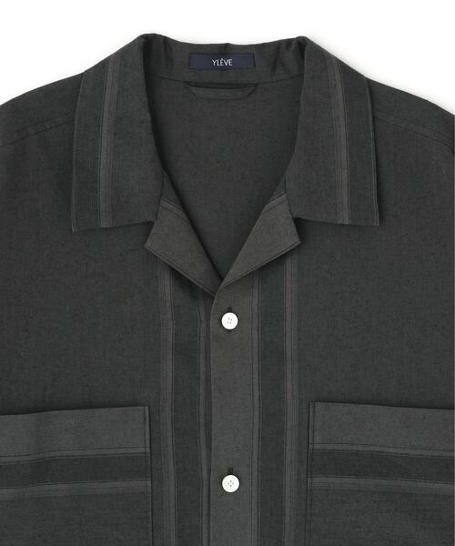 YLEVE(イレーヴ)の「YLEVE / DOBBY STRIPE CHAMBRAY OPEN COLLAR SHIRT(シャツ/ブラウス・メンズ・グレー/ホワイト・4/5)」の13枚目の写真