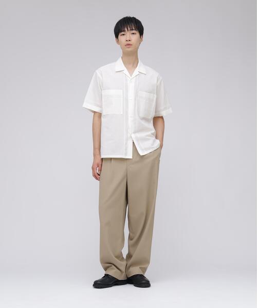 YLEVE(イレーヴ)の「YLEVE / DOBBY STRIPE CHAMBRAY OPEN COLLAR SHIRT(シャツ/ブラウス・メンズ・グレー/ホワイト・4/5)」の3枚目の写真