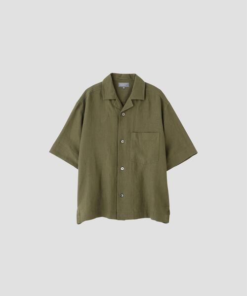 MARGARET HOWELL(マーガレットハウエル)の「YARN DYE LINEN SHIRTING(シャツ/ブラウス・メンズ・オリーブ・SMALL/MEDIUM/LARGE)」の1枚目の写真