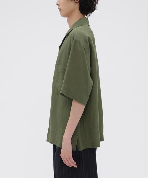 MARGARET HOWELL（マーガレットハウエル）の「YARN DYE LINEN SHIRTING（シャツ/ブラウス・メンズ・オリーブ・SMALL/MEDIUM/LARGE）」の4枚目の写真