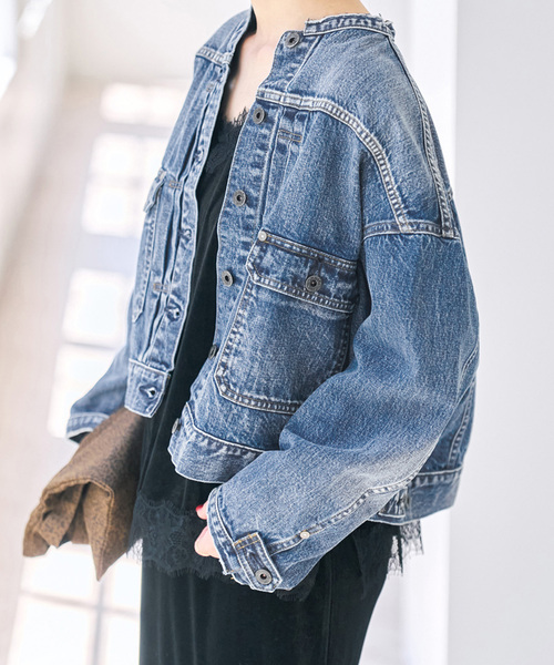 Spick & Span（スピックアンドスパン）の「《WEB限定 / 》5 1/2 2ND-LINE CROP ジャケット（デニムジャケット・レディース・ブルー系その他・FREE）」の18枚目の写真