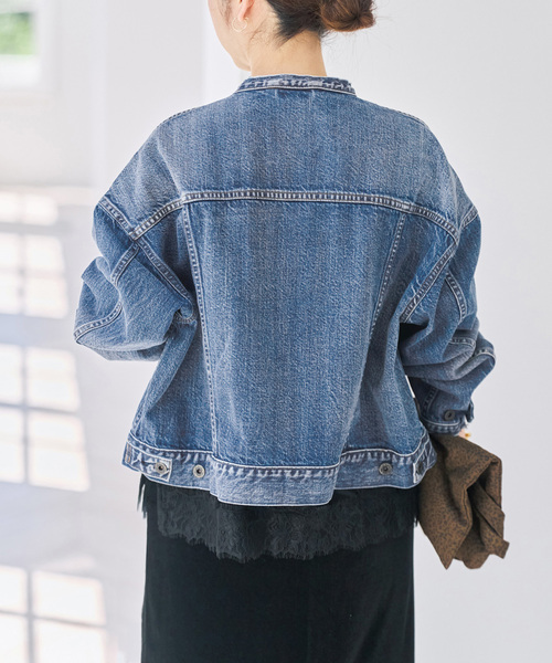 Spick & Span（スピックアンドスパン）の「《WEB限定 / 》5 1/2 2ND-LINE CROP ジャケット（デニムジャケット・レディース・ブルー系その他・FREE）」の19枚目の写真