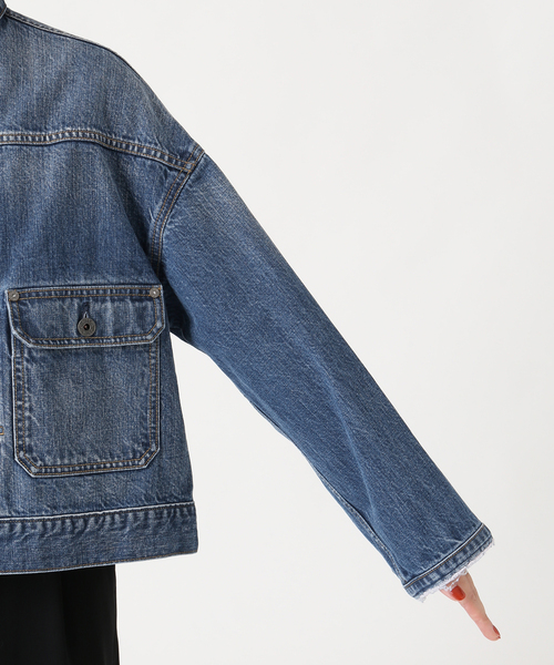 Spick & Span（スピックアンドスパン）の「《WEB限定 / 》5 1/2 2ND-LINE CROP ジャケット（デニムジャケット・レディース・ブルー系その他・FREE）」の4枚目の写真