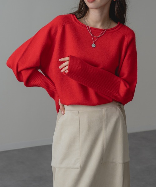 refinedworks(リファインドワークス)の「【refinedworks】袖リブ 使いで手元まで華奢見え! アームウオーマー カラー ニット(ニット/セーター・レディース・グリーン/レッド/グレー・FREE)」の19枚目の写真