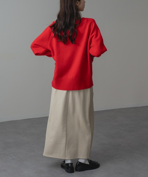 refinedworks(リファインドワークス)の「【refinedworks】袖リブ 使いで手元まで華奢見え! アームウオーマー カラー ニット(ニット/セーター・レディース・グリーン/レッド/グレー・FREE)」の21枚目の写真