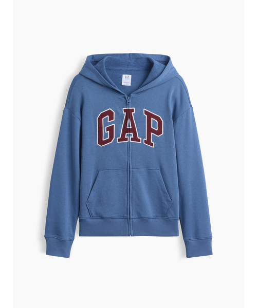 リラックスフィット GAPロゴ フレンチテリー ジップアップパーカー