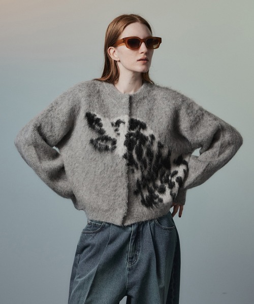 MAISON SPECIAL(メゾンスペシャル)の「【2026Autumn PRE-ORDER】Dalmatian Knit Cardigan/ダルメシアンニットカーデ(カーディガン/ボレロ・レディース・ライム/グレー/ネイビー・FREE)」の1枚目の写真