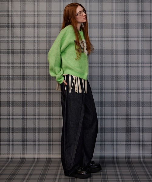 MAISON SPECIAL(メゾンスペシャル)の「【2026Autumn PRE-ORDER】Dalmatian Knit Cardigan/ダルメシアンニットカーデ(カーディガン/ボレロ・レディース・ライム/グレー/ネイビー・FREE)」の4枚目の写真