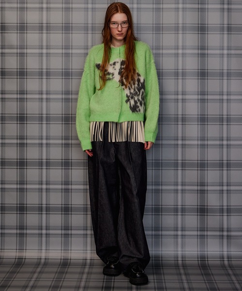 MAISON SPECIAL(メゾンスペシャル)の「【2026Autumn PRE-ORDER】Dalmatian Knit Cardigan/ダルメシアンニットカーデ(カーディガン/ボレロ・レディース・ライム/グレー/ネイビー・FREE)」の5枚目の写真