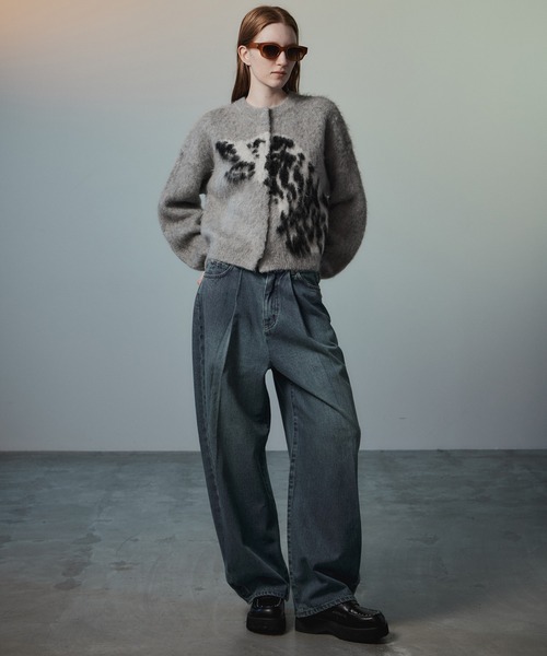 MAISON SPECIAL(メゾンスペシャル)の「【2026Autumn PRE-ORDER】Dalmatian Knit Cardigan/ダルメシアンニットカーデ(カーディガン/ボレロ・レディース・ライム/グレー/ネイビー・FREE)」の6枚目の写真