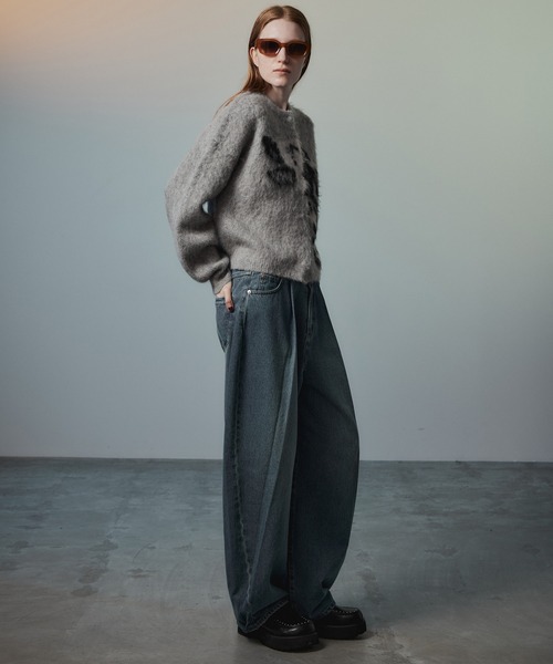 MAISON SPECIAL(メゾンスペシャル)の「【2026Autumn PRE-ORDER】Dalmatian Knit Cardigan/ダルメシアンニットカーデ(カーディガン/ボレロ・レディース・ライム/グレー/ネイビー・FREE)」の7枚目の写真