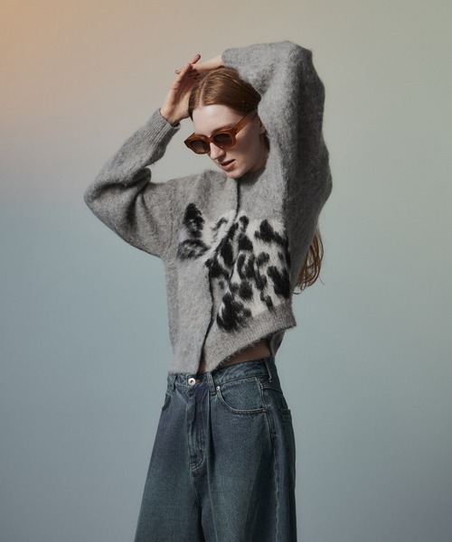 MAISON SPECIAL(メゾンスペシャル)の「【2026Autumn PRE-ORDER】Dalmatian Knit Cardigan/ダルメシアンニットカーデ(カーディガン/ボレロ・レディース・ライム/グレー/ネイビー・FREE)」の8枚目の写真