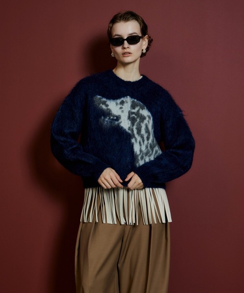 MAISON SPECIAL(メゾンスペシャル)の「【2026Autumn PRE-ORDER】Dalmatian Knit Cardigan/ダルメシアンニットカーデ(カーディガン/ボレロ・レディース・ライム/グレー/ネイビー・FREE)」の14枚目の写真