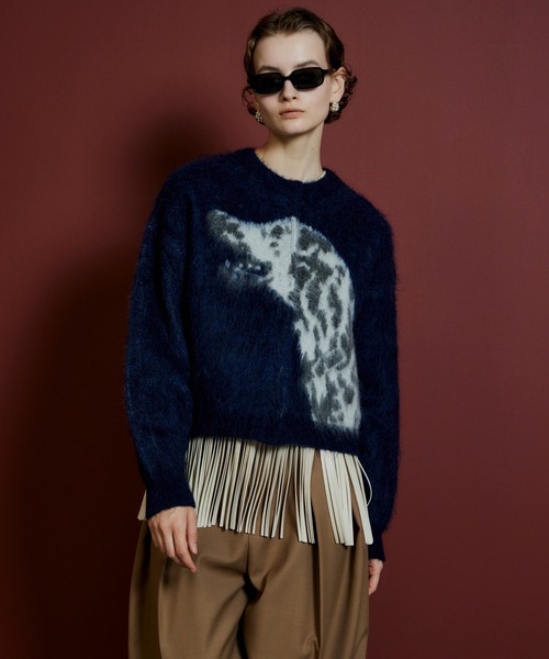 MAISON SPECIAL(メゾンスペシャル)の「【2026Autumn PRE-ORDER】Dalmatian Knit Cardigan/ダルメシアンニットカーデ(カーディガン/ボレロ・レディース・ライム/グレー/ネイビー・FREE)」の15枚目の写真