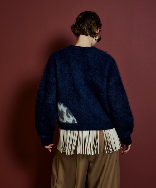 MAISON SPECIAL(メゾンスペシャル)の「【2026Autumn PRE-ORDER】Dalmatian Knit Cardigan/ダルメシアンニットカーデ(カーディガン/ボレロ・レディース・ライム/グレー/ネイビー・FREE)」の18枚目の写真
