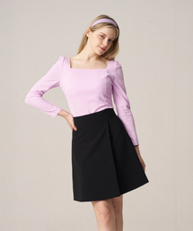 Nana Mini Wrap Skirt_Clear Black