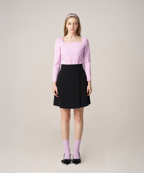 SQUSQUARE(スクスクエア)の「Nana Mini Wrap Skirt_Clear Black(スカート・レディース・ブラック・0/1)」の2枚目の写真