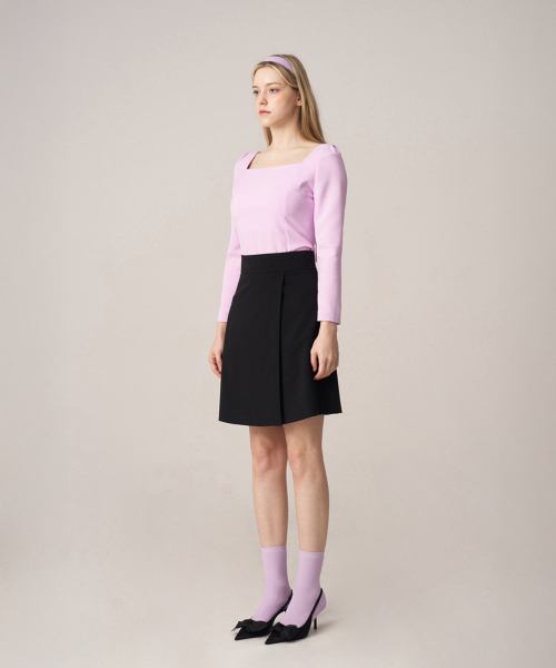 SQUSQUARE(スクスクエア)の「Nana Mini Wrap Skirt_Clear Black(スカート・レディース・ブラック・0/1)」の3枚目の写真
