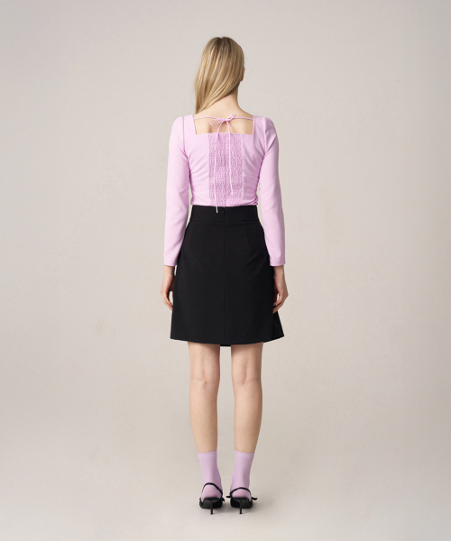 SQUSQUARE(スクスクエア)の「Nana Mini Wrap Skirt_Clear Black(スカート・レディース・ブラック・0/1)」の4枚目の写真