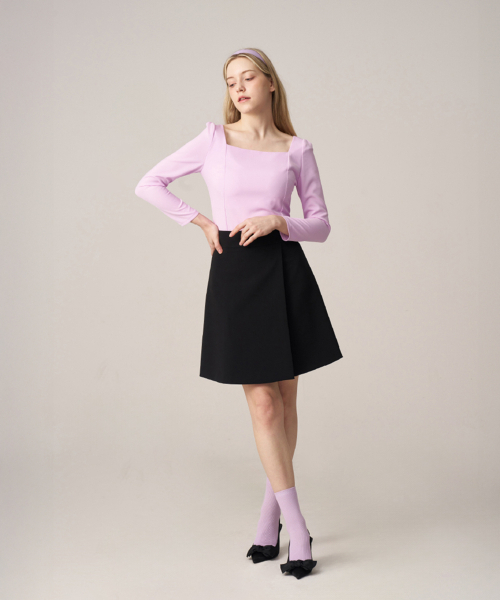 SQUSQUARE(スクスクエア)の「Nana Mini Wrap Skirt_Clear Black(スカート・レディース・ブラック・0/1)」の5枚目の写真