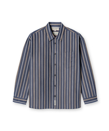 OVER FIT STRIPED SHIRT [NAVY]