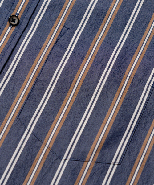 EDINBURGH CLUB（エディンバラクラブ）の「OVER FIT STRIPED SHIRT [NAVY]（シャツ/ブラウス・メンズ・ネイビー・SMALL/MEDIUM/LARGE/X-LARGE）」の4枚目の写真